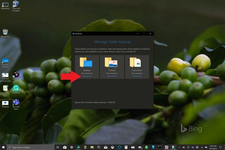 Como usar o OneDrive PC Folder Backup
