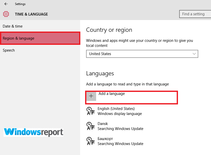 Ecco come correggere l'errore del Language Pack di Windows 10 0x800f0954