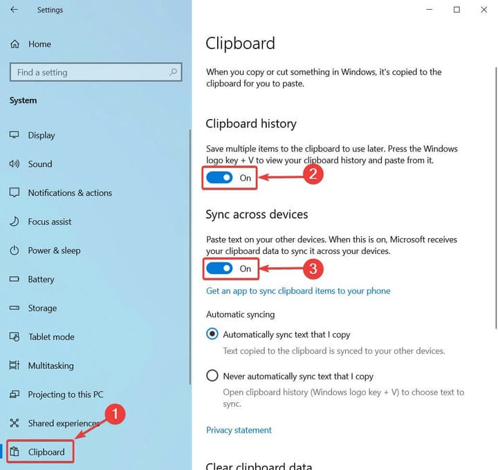 Cómo usar el nuevo historial y sincronización del portapapeles de Windows 10