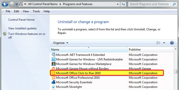 Slik avinstallerer / deaktiverer du Klikk og kjør Office på Windows 10