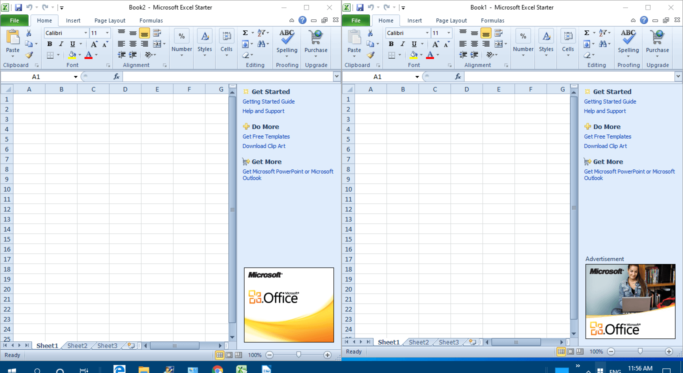 Hvordan åpne to Excel-filer i separate vinduer