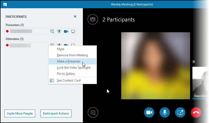 Come rendere qualcuno un relatore in una conferenza Skype