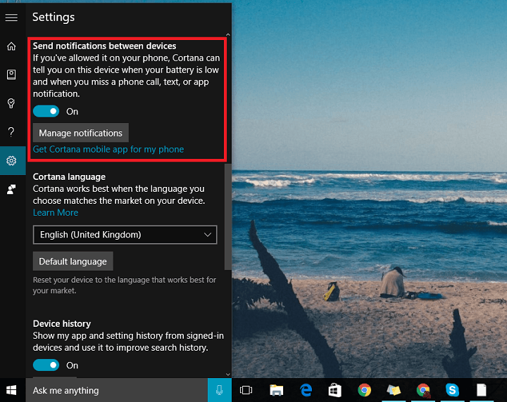 Senden und Empfangen von SMS-Texten mit Cortana in Windows 10