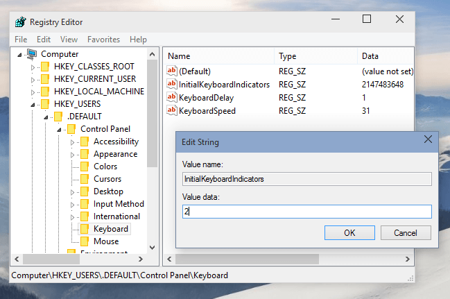 Aktivera NumLock vid start i Windows 10 [HUR]