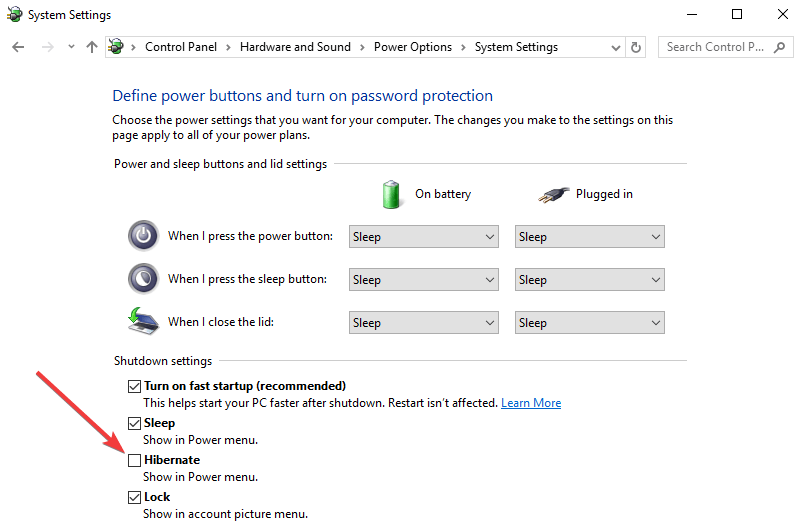 Как добавить опцию гибернации в меню Пуск в Windows 10