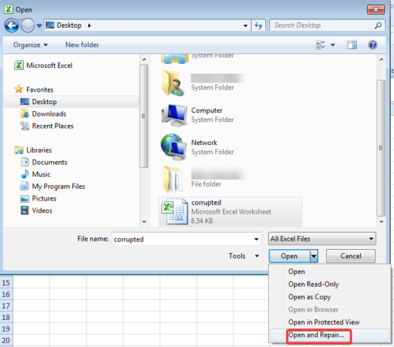 Как восстановить поврежденный файл Excel в Windows 10