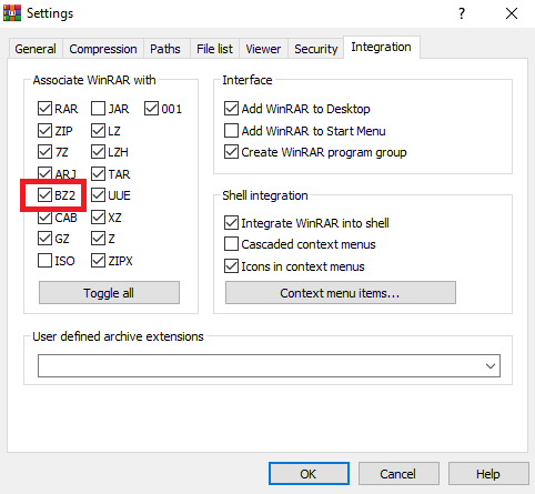 Как извлечь и распаковать файл BZ2 в Windows 10