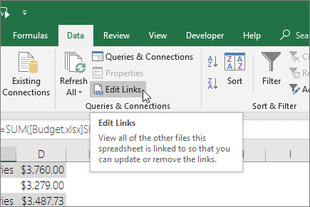 Fix: Excel-filen bryter inte länkar
