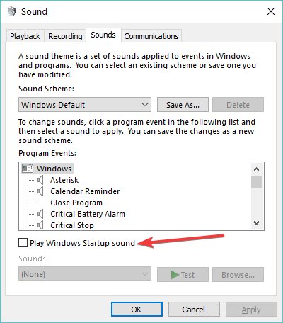 Cómo habilitar el sonido del sistema en Windows 10