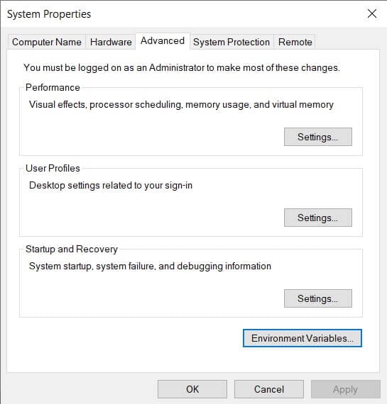 Як редагувати змінні шляху системного середовища в Windows 10