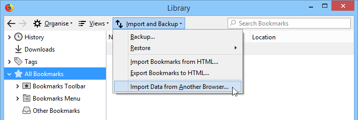 Vill du importera bokmärken från Chrome till Firefox? Prova detta