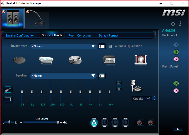 asus realtek hd audio manager no sound from back panel