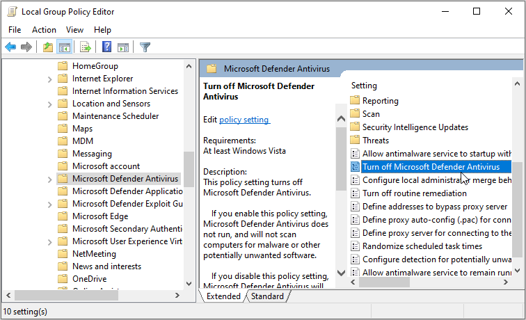 7 formas de reparar Windows Defender cuando está atenuado