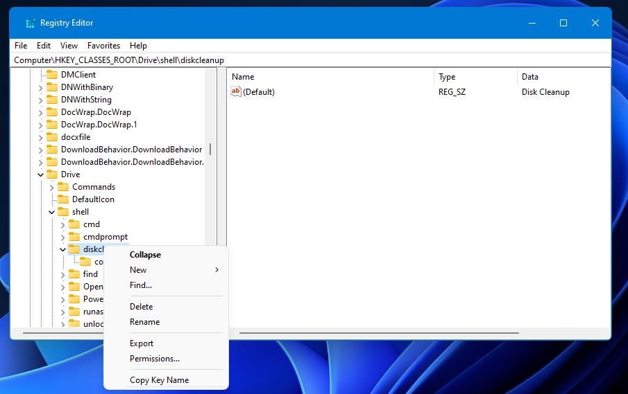 Как добавить параметр очистки диска в контекстное меню локального диска в Windows 11