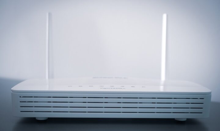 white router on black table
