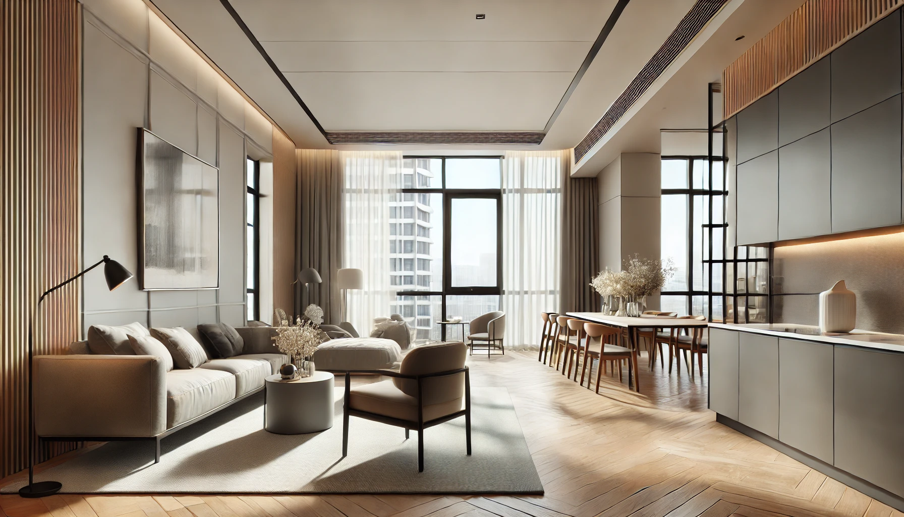 renovated apartment, modern furniture, bright interior📸📸Realistic photo of a freshly renovated apartment with modern furniture and a bright, spacious interior. Natural light flooding through large windows📸📸 Квартира після ремонту